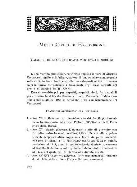 Rassegna marchigiana per le arti figurative, le bellezze naturali, la musica