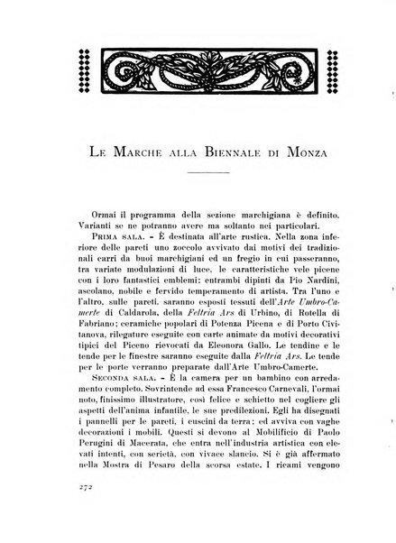 Rassegna marchigiana per le arti figurative, le bellezze naturali, la musica