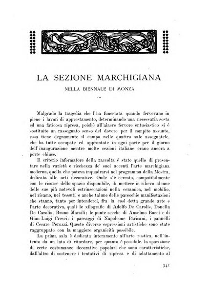 Rassegna marchigiana per le arti figurative, le bellezze naturali, la musica