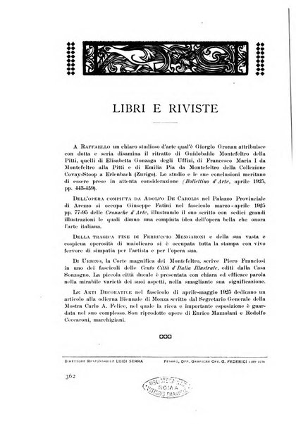 Rassegna marchigiana per le arti figurative, le bellezze naturali, la musica