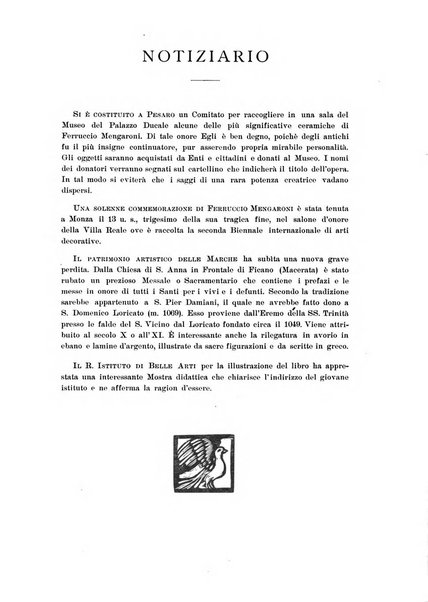 Rassegna marchigiana per le arti figurative, le bellezze naturali, la musica