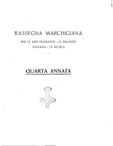 Rassegna marchigiana per le arti figurative, le bellezze naturali, la musica