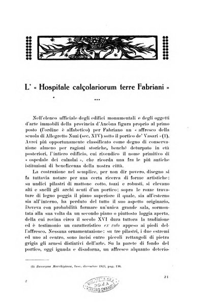 Rassegna marchigiana per le arti figurative, le bellezze naturali, la musica