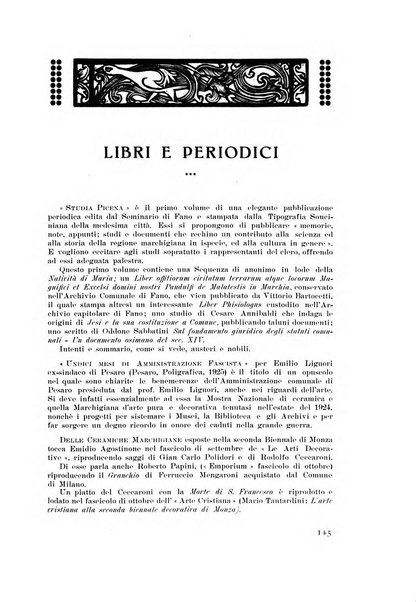 Rassegna marchigiana per le arti figurative, le bellezze naturali, la musica