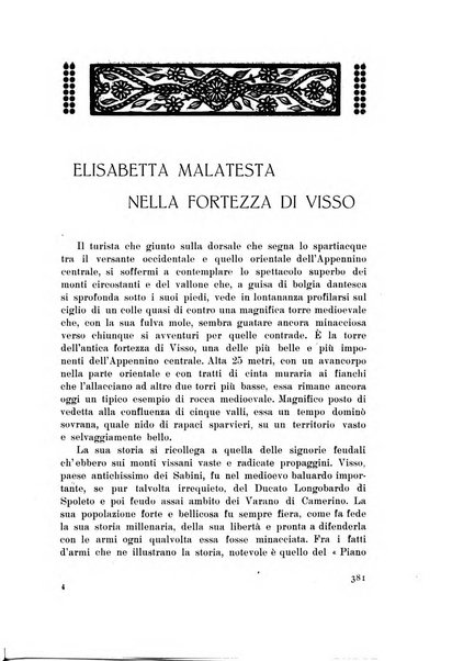 Rassegna marchigiana per le arti figurative, le bellezze naturali, la musica