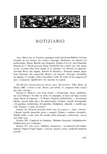 Rassegna marchigiana per le arti figurative, le bellezze naturali, la musica