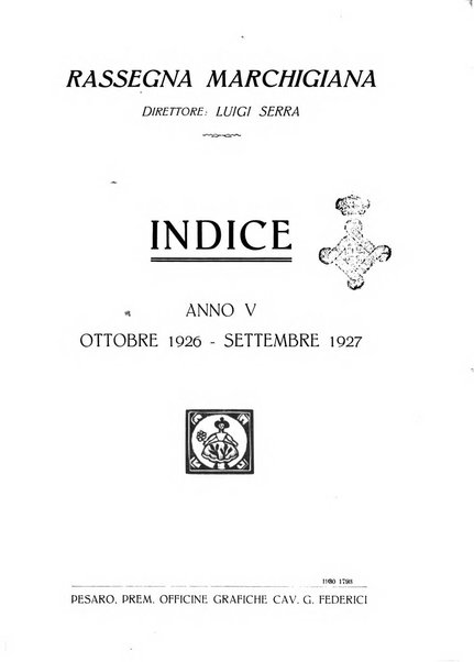 Rassegna marchigiana per le arti figurative, le bellezze naturali, la musica