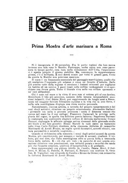 Rassegna marchigiana per le arti figurative, le bellezze naturali, la musica