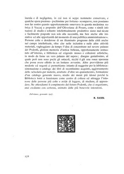 Rassegna marchigiana per le arti figurative, le bellezze naturali, la musica