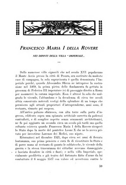 Rassegna marchigiana per le arti figurative, le bellezze naturali, la musica