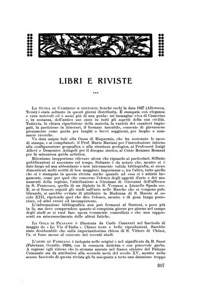 Rassegna marchigiana per le arti figurative, le bellezze naturali, la musica