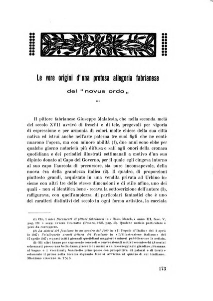 Rassegna marchigiana per le arti figurative, le bellezze naturali, la musica