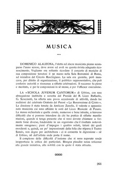 Rassegna marchigiana per le arti figurative, le bellezze naturali, la musica