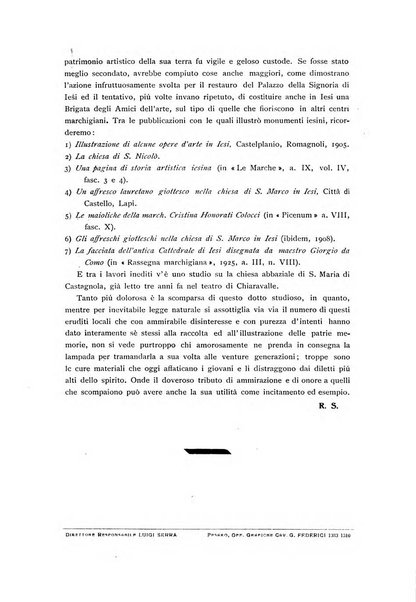 Rassegna marchigiana per le arti figurative, le bellezze naturali, la musica