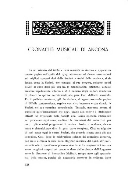 Rassegna marchigiana per le arti figurative, le bellezze naturali, la musica