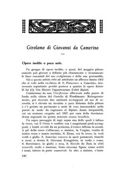 Rassegna marchigiana per le arti figurative, le bellezze naturali, la musica