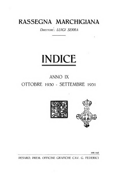 Rassegna marchigiana per le arti figurative, le bellezze naturali, la musica