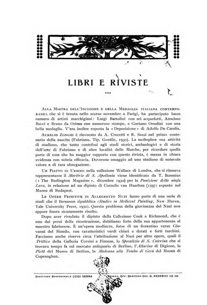 Rassegna marchigiana per le arti figurative, le bellezze naturali, la musica