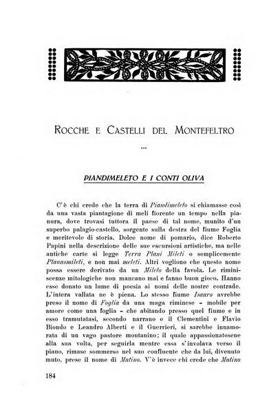 Rassegna marchigiana per le arti figurative, le bellezze naturali, la musica