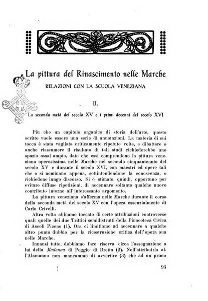 Rassegna marchigiana per le arti figurative, le bellezze naturali, la musica