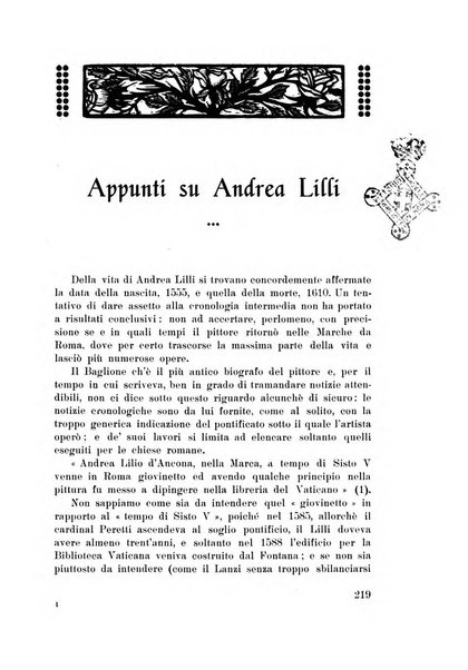 Rassegna marchigiana per le arti figurative, le bellezze naturali, la musica