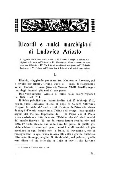 Rassegna marchigiana per le arti figurative, le bellezze naturali, la musica