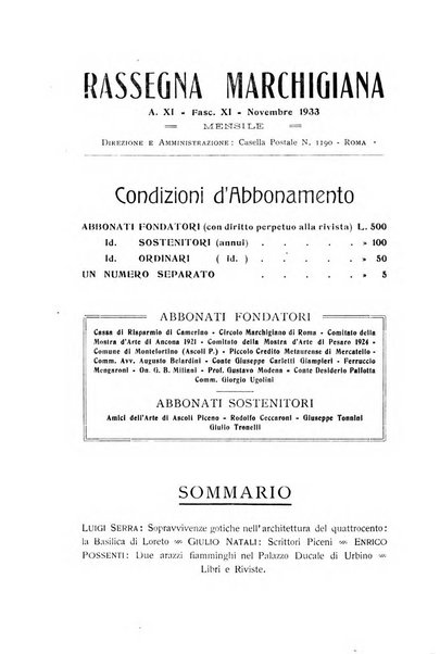 Rassegna marchigiana per le arti figurative, le bellezze naturali, la musica