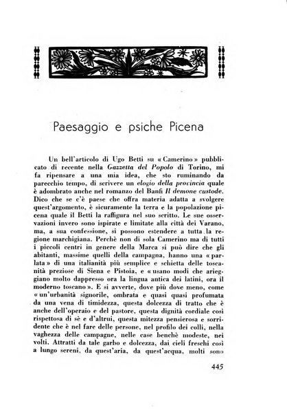 Rassegna marchigiana per le arti figurative, le bellezze naturali, la musica