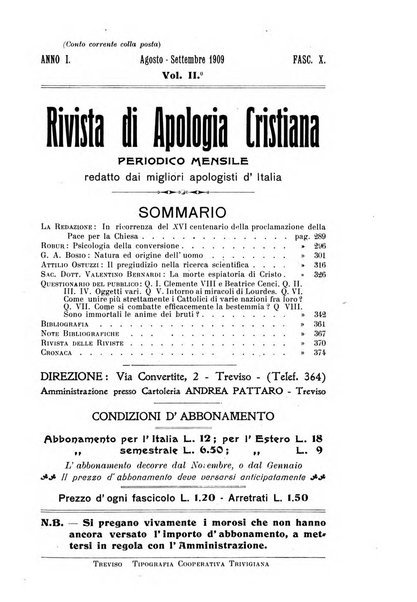 Rivista di apologia cristiana periodico mensile