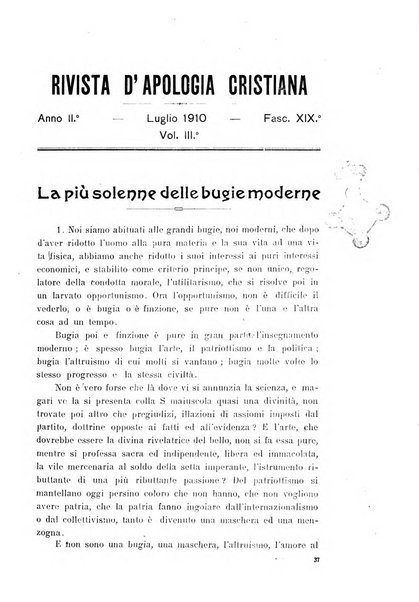 Rivista di apologia cristiana periodico mensile