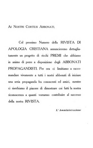 Rivista di apologia cristiana periodico mensile