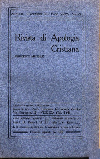 Rivista di apologia cristiana periodico mensile