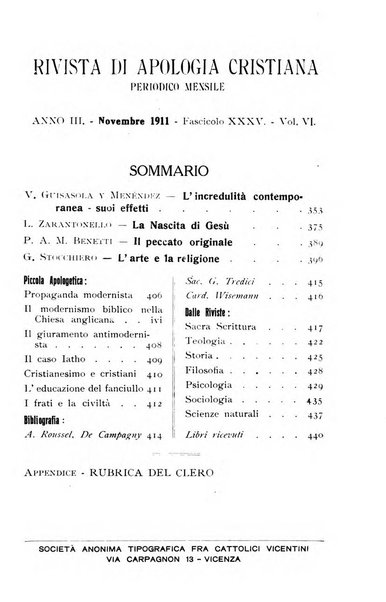 Rivista di apologia cristiana periodico mensile