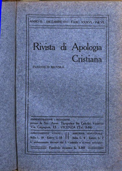 Rivista di apologia cristiana periodico mensile