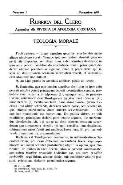 Rivista di apologia cristiana periodico mensile