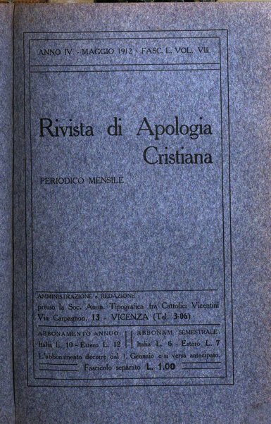 Rivista di apologia cristiana periodico mensile