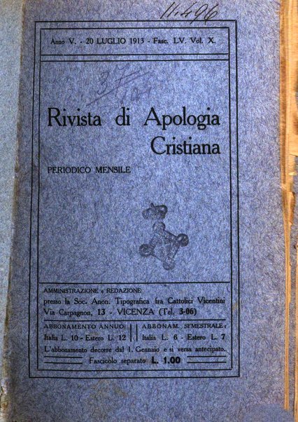 Rivista di apologia cristiana periodico mensile