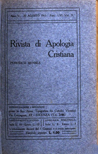 Rivista di apologia cristiana periodico mensile