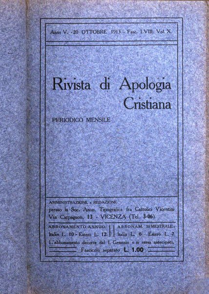 Rivista di apologia cristiana periodico mensile