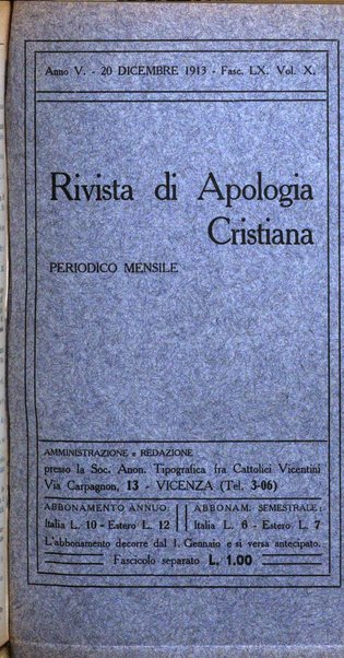 Rivista di apologia cristiana periodico mensile