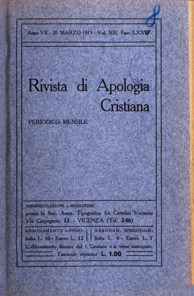 Rivista di apologia cristiana periodico mensile