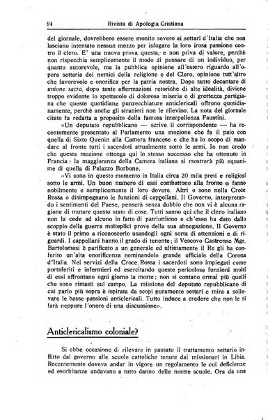 Rivista di apologia cristiana periodico mensile