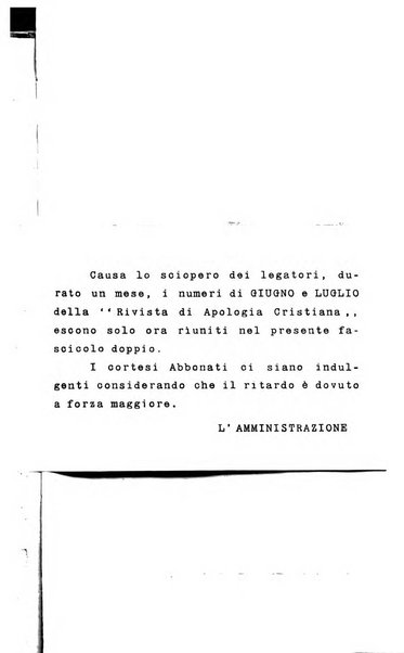 Rivista di apologia cristiana periodico mensile