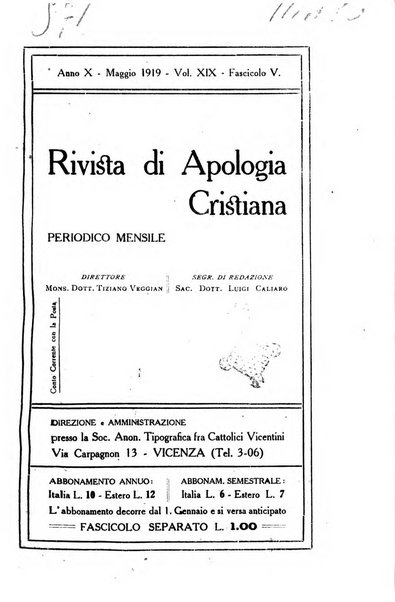 Rivista di apologia cristiana periodico mensile