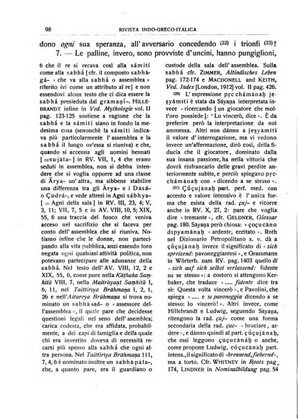 Rivista indo-greco-italica di filologia, lingua, antichità periodico trimestrale