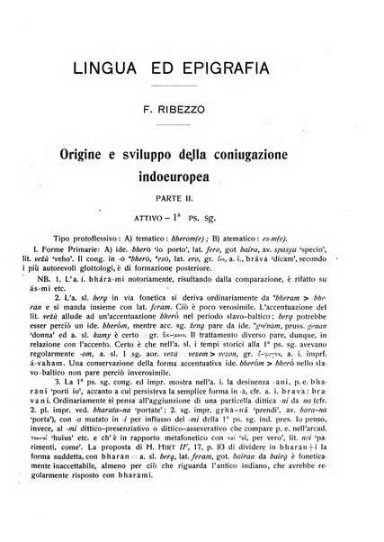 Rivista indo-greco-italica di filologia, lingua, antichità periodico trimestrale