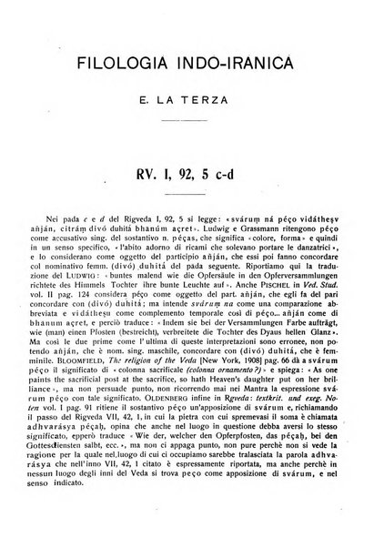 Rivista indo-greco-italica di filologia, lingua, antichità periodico trimestrale