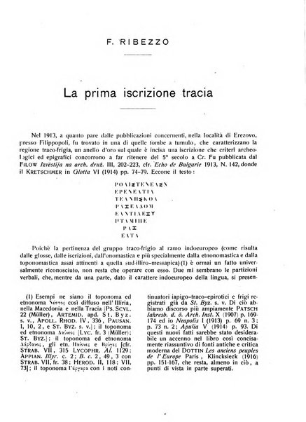 Rivista indo-greco-italica di filologia, lingua, antichità periodico trimestrale