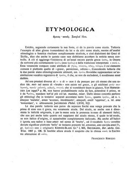 Rivista indo-greco-italica di filologia, lingua, antichità periodico trimestrale