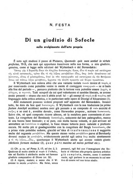 Rivista indo-greco-italica di filologia, lingua, antichità periodico trimestrale